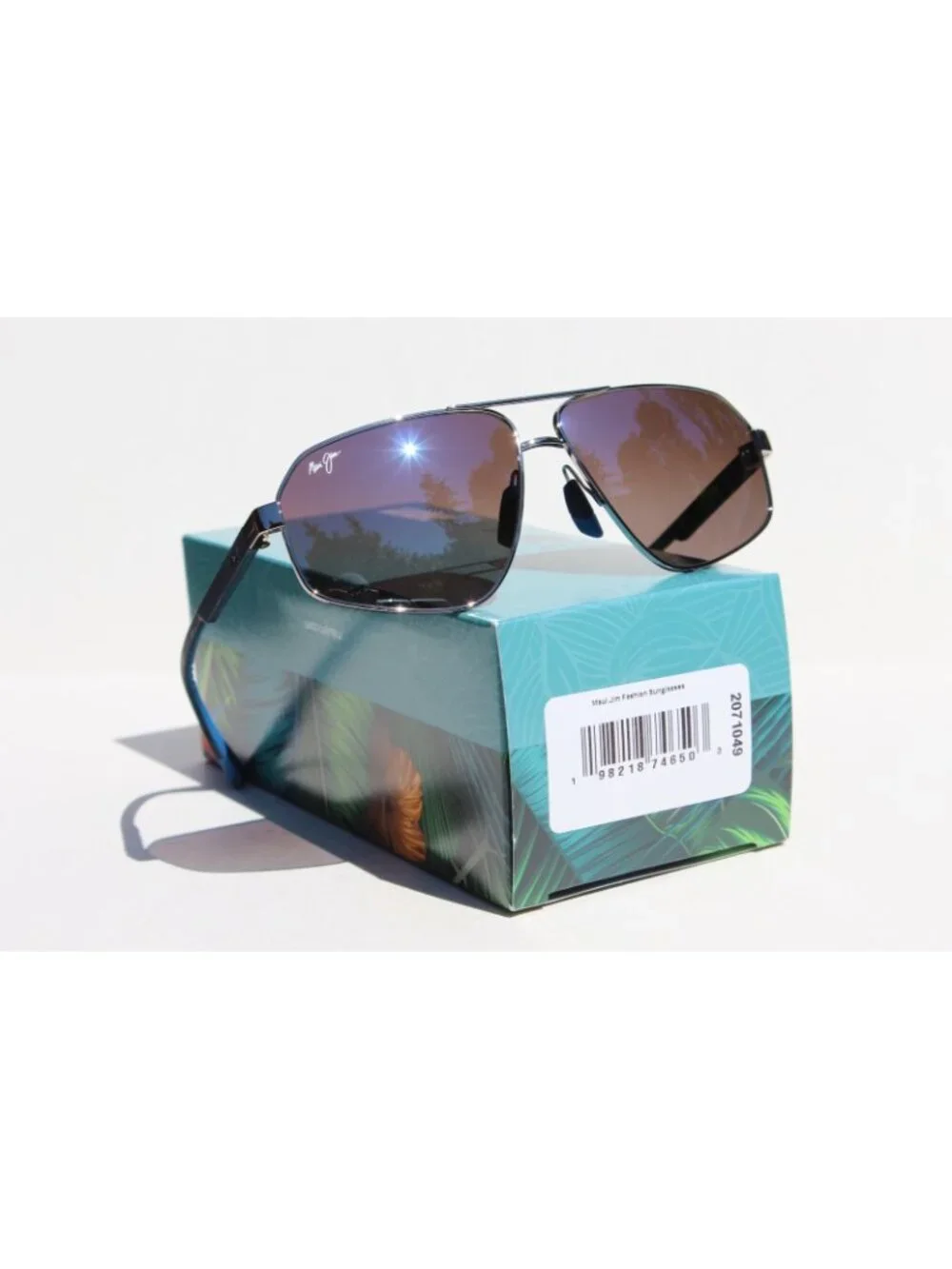 MAUI JIM Keawawa POLARIZED Sunglasses DBS620-17 Black/Silver Blue Mirror NEW